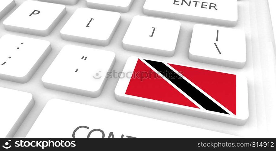 Trinidad and tobago Racing to the Future with Man Holding Flag. Trinidad and tobago Racing to the Future