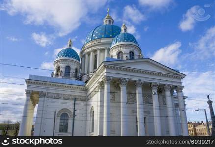 Trinity Cathedral in the city of St. Petersburg of Russia