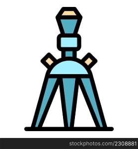Tripod stand icon. Outline tripod stand vector icon color flat isolated. Tripod stand icon color outline vector