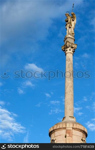 Triumph of Saint Rafael (Spanish:Triunfo de San Rafael) monument in the city of Cordoba, Spain, Andalusia region.