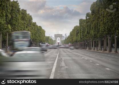 triumphal arch on the Champs Elysees. Paris