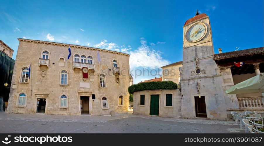 Trogir city hall square, UNESCO world heritage site in Dalmatia, Croatia