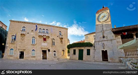 Trogir city hall square, UNESCO world heritage site in Dalmatia, Croatia