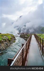 Troll road lookout observation deck view point beautiful nature norway.