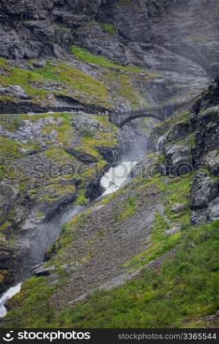 Trollstigen in Norway, the famous road photographed from below