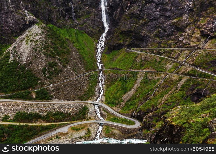 Trollstigen, Troll&#39;s Footpath, serpentine mountain road in Norway