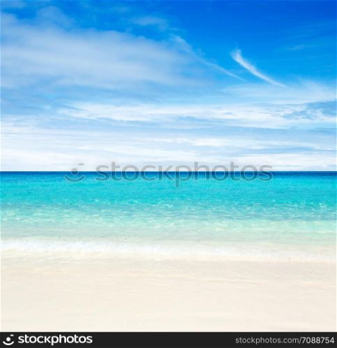 tropical beach and blue sea