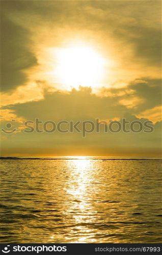 tropical beach and sea at sunset times in maldvies island