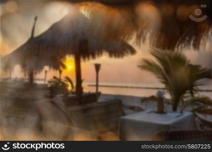 Tropical beach background blur