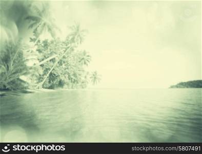 Tropical beach background blur