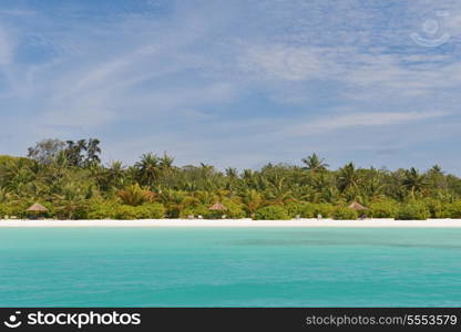 tropical beach nature landscape scene with white sand at summer