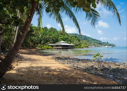 Tropical beach on the island Koh Chang in Thailand