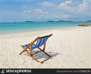 Tropical beach with colorful beach chair, Thailand
