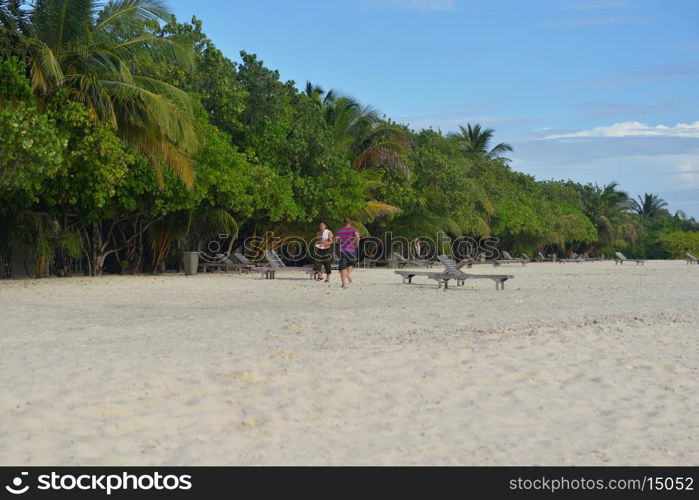 tropical beach with white sand at summer