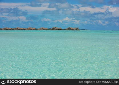 tropical beach with white sand at summer