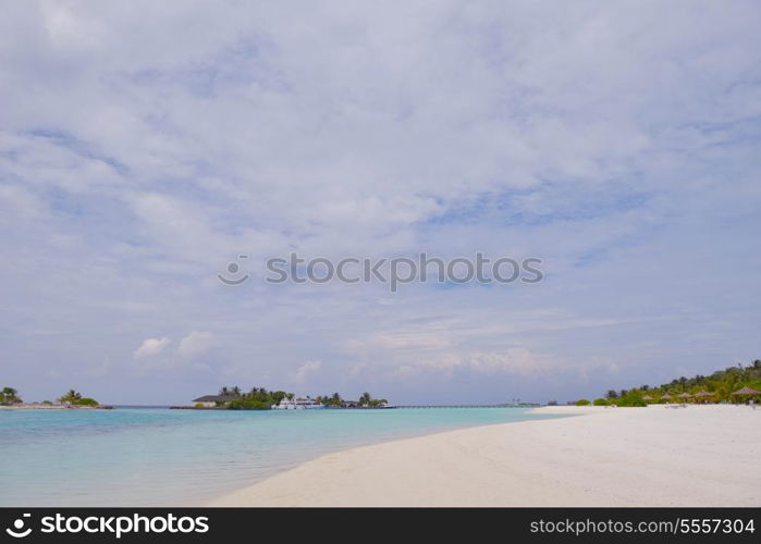 tropical beach with white sand at summer