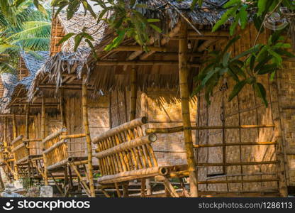 Tropical Bungalows made from Bamboo. Tropical Bungalows made from Bamboo on Koh Rong