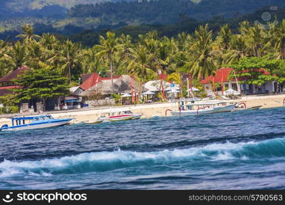 Tropical Coastline of Lembongan island.Indonesia.