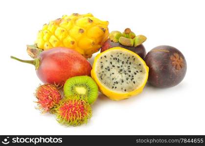 tropical fruits isolated on a white background