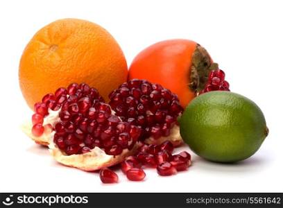 tropical fruits isolated on white background