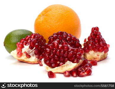 tropical fruits isolated on white background