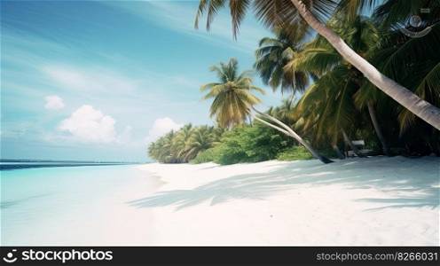 Tropical island. Illustration Generative AI 