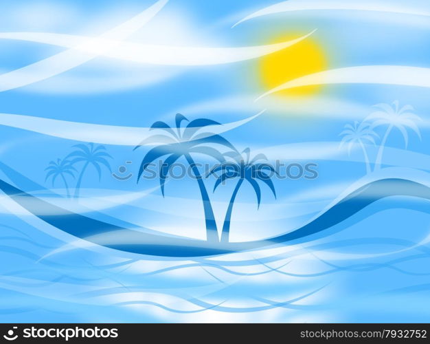 Tropical Island Showing Palm Tree And Palmtree