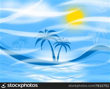 Tropical Island Showing Palm Tree And Palmtree