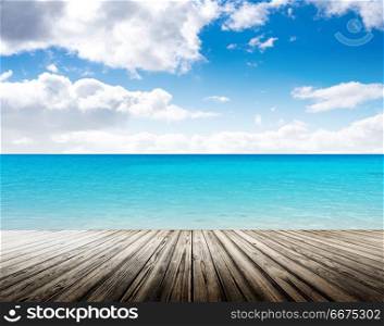 Tropical island summer beach. Sky and ocean. Tropical island summer beach. Tropical island summer beach
