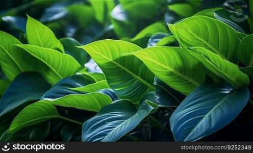 Tropical leaves background. Illustration Generative AI
