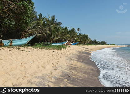 Tropical paradise idyllic beach. Sri Lanka