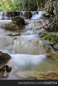 Tropical rainforest waterfall