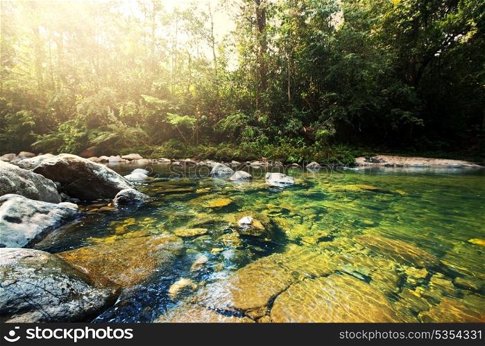 tropical river in Laos