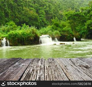 Tropical River running through rainforest