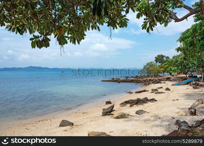 Tropical sand beach on an island in Thailand