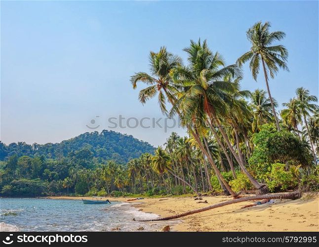 Tropical sand beach on an island in Thailand