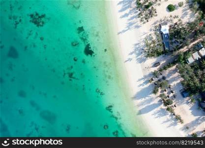 Tropical Sea. Amazing bird eyes view in Zanzibar