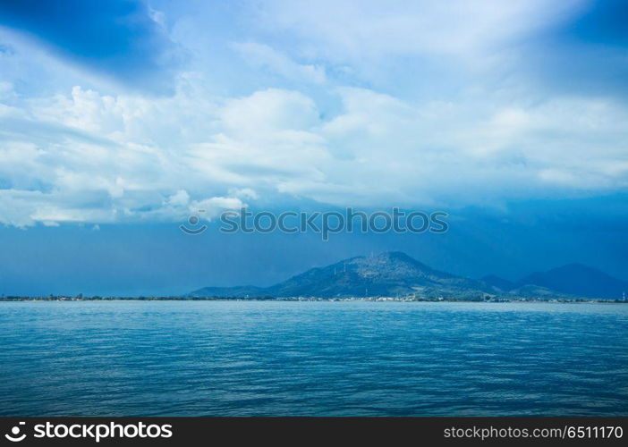 Tropical storm under island. Tropical storm under island. Summer photo outdoor scene. Tropical storm under island