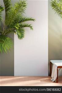 Tropical summer interior room with copy space