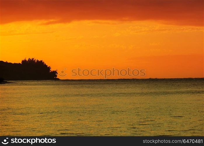 Tropical sunset. Serenity tropical sunset