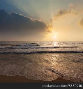Tropical vacation background - ocean sea sunrise