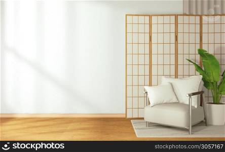 Tropical zen room interior design, mock up room japan style.3D rendering