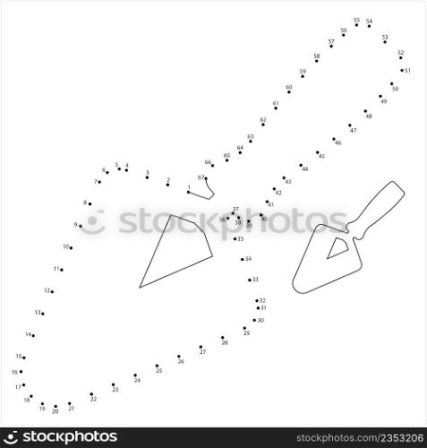 Trowel Icon Dot To Dot, Construction Tool Icon Vector Art Illustration