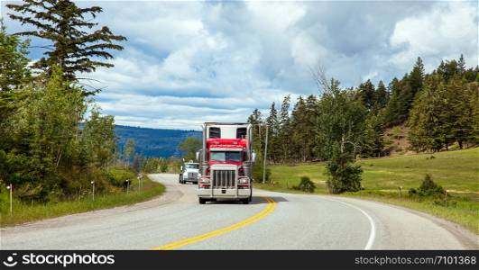 Truck at Williams Lake in British Columbia Canada