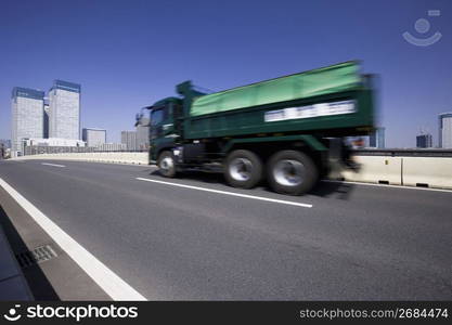 truck on road blur motion