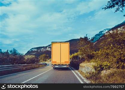 truck on road. Cargo transportation
