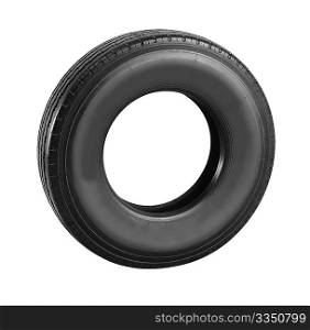 Truck tire. Isolated