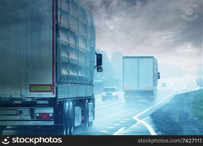 Trucks road logistic sky traffic