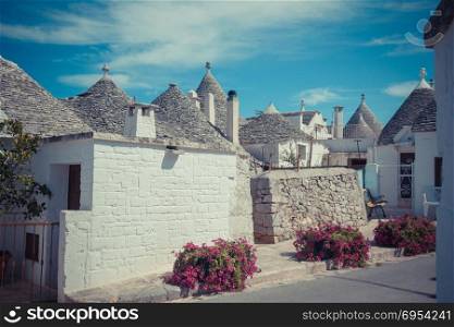 Trulli houses in the southern Italian town of Alberobello, Apulia, Italy