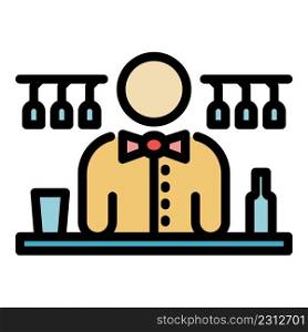 Trust barman icon. Outline trust barman vector icon color flat isolated. Trust barman icon color outline vector